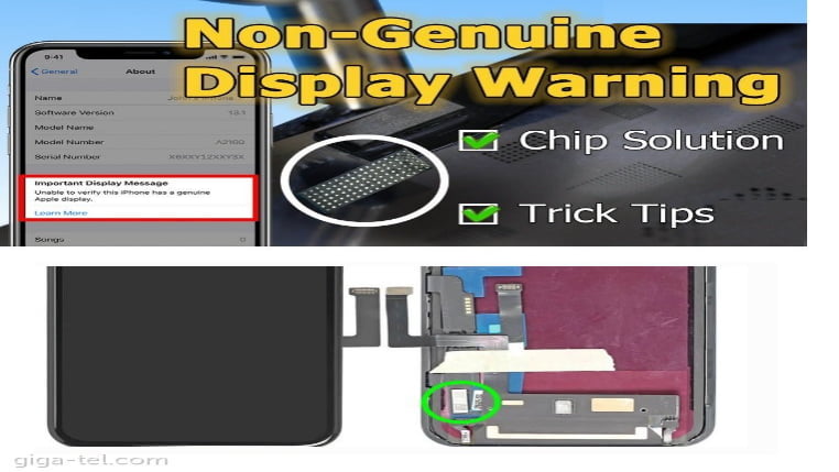 IC Repair Non-Genuine warning