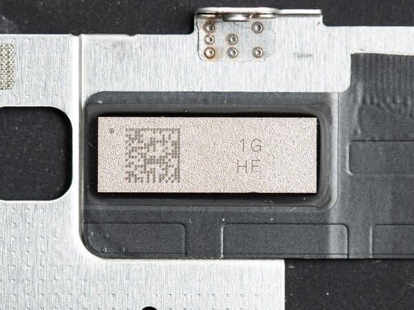 Close-up image of an iPhone display IC chip