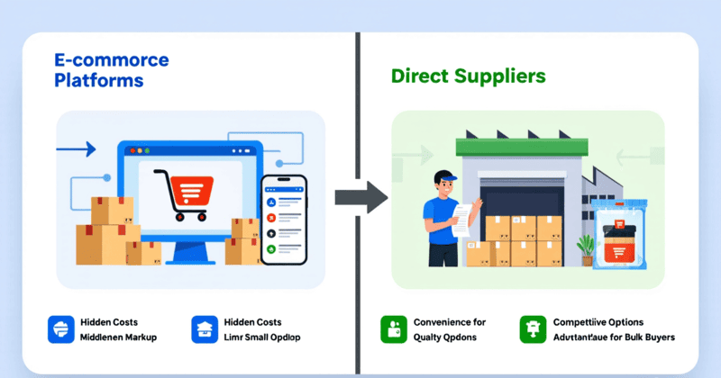 E-commerce Platforms vs Direct Suppliers A comparison of sourcing from e-commerce platforms vs direct suppliers