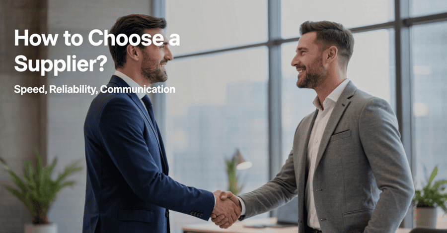 Building a partnership with a supplier Two people shaking hands, symbolizing a business partnership